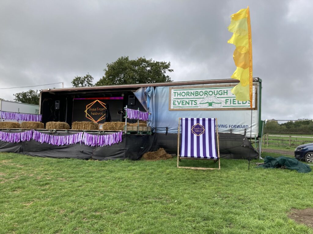 Free From Festival stage at Thornborough Events Field, Birmingham.